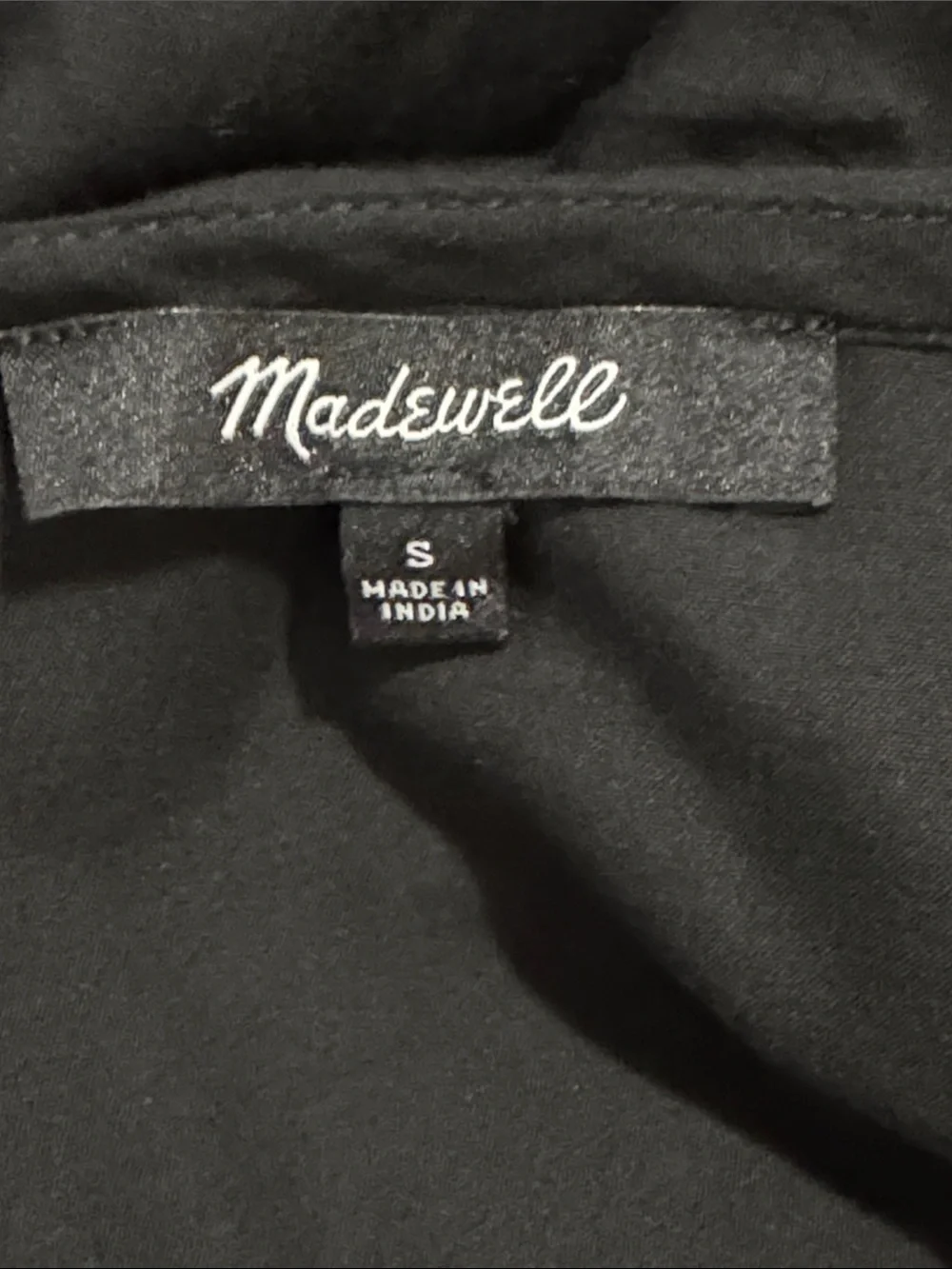 Madewell Ruffled Pintucked Long Puff Sleeve Blouse Black Lightweight 2025-S